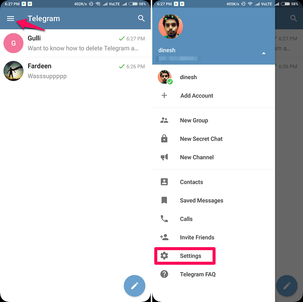 1 Kroky k odstranění účtu Telegram