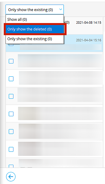Dr. Fone Dropdown Menu Options for Recovered Messages