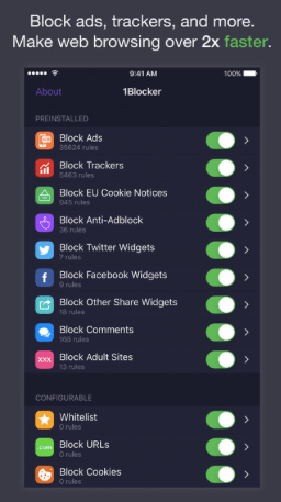 適用於 iOS 的 1Blocker 應用程序可阻止 YouTube 廣告
