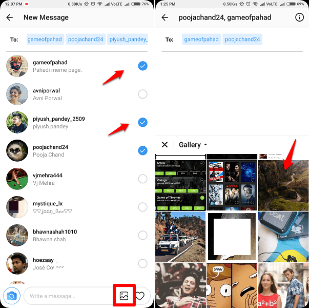 lépések csoportok létrehozásához az Instagramon