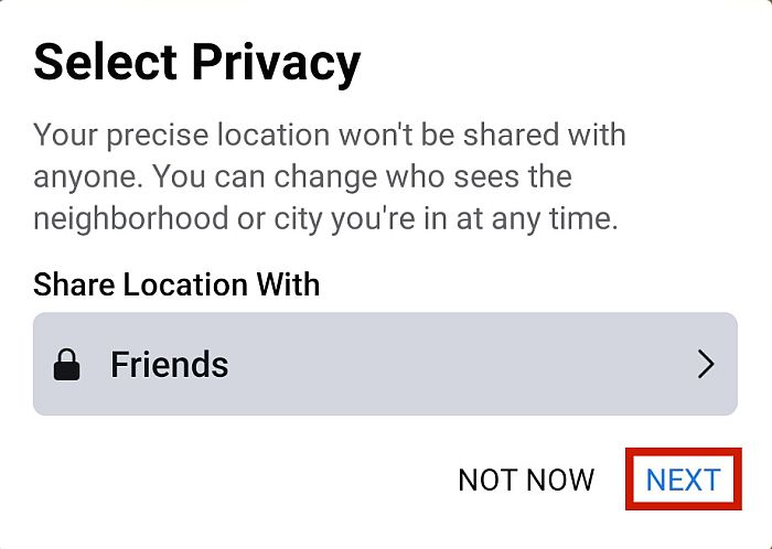 Festlegen des Datenschutzes für die Standortfreigabe für Freunde