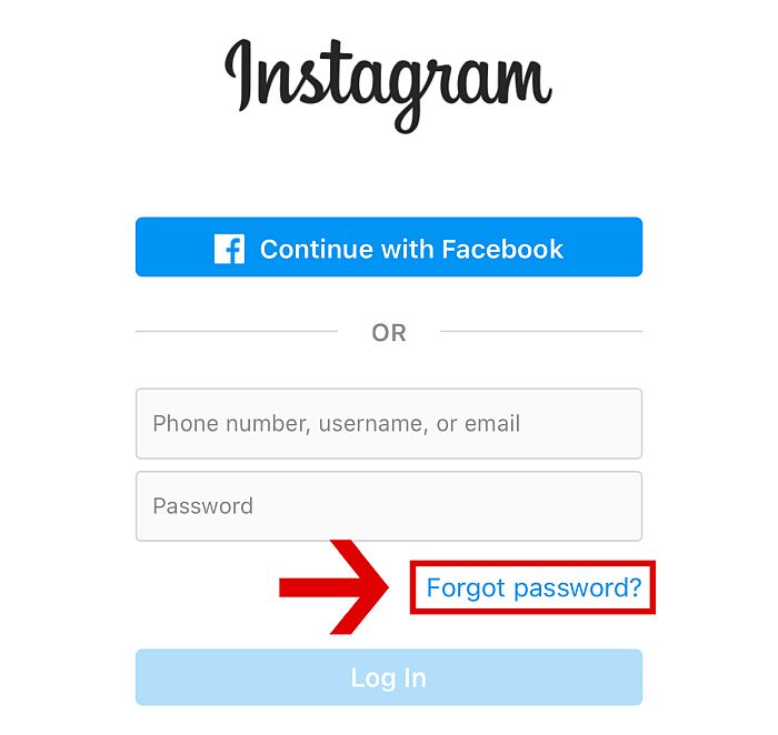 Klicken Sie auf „Passwort vergessen“