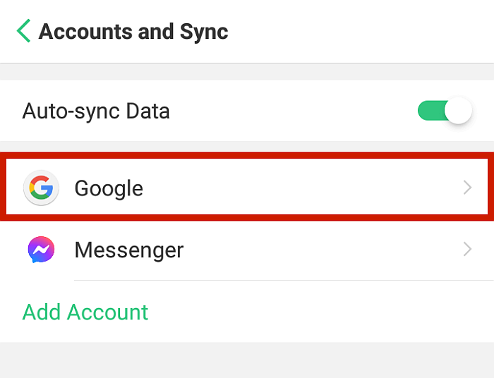 Android-konton och synkroniseringsinställningar