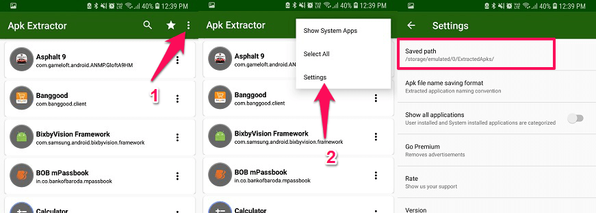 Az APK fájl helye az Androidon