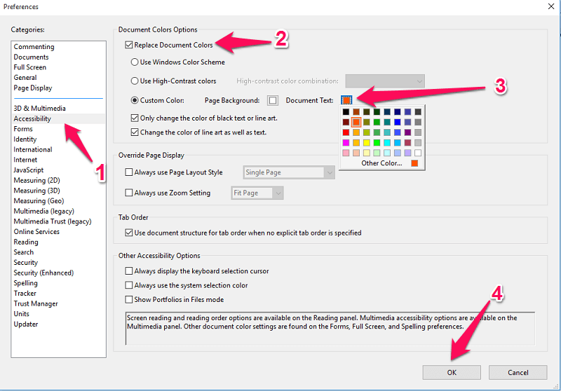 cambia il colore del testo in PDF su Mac