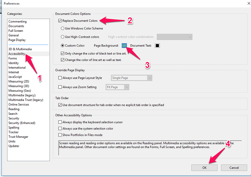 change background color in PDF