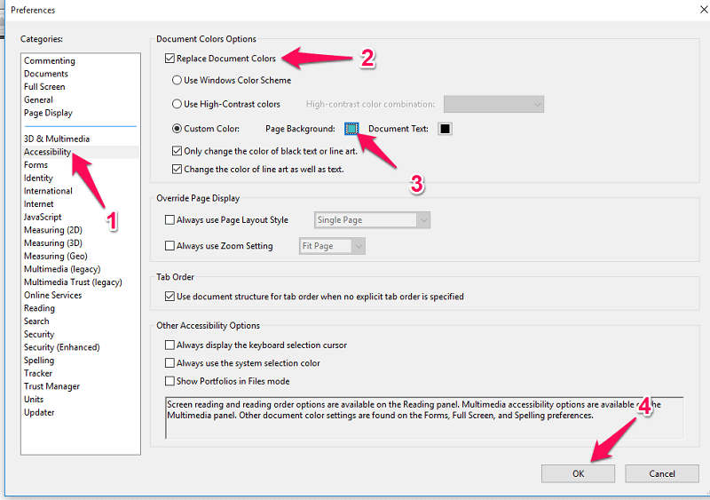 muuttaa taustaväriä PDF:ssä