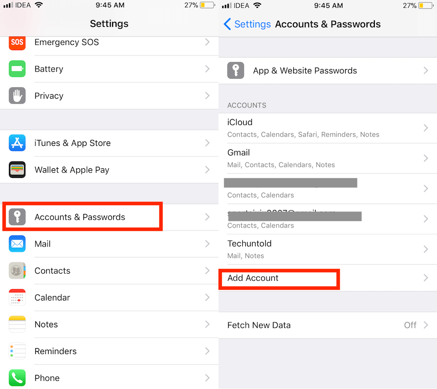 Ajouter un compte de messagerie dans iOS 11
