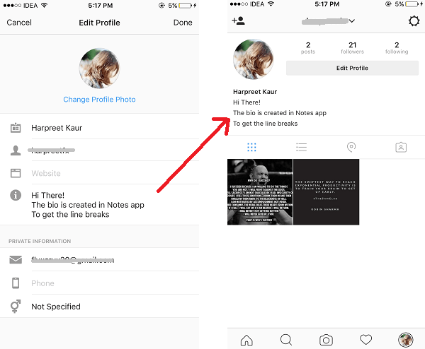 Kappalevälit Instagramin biossa