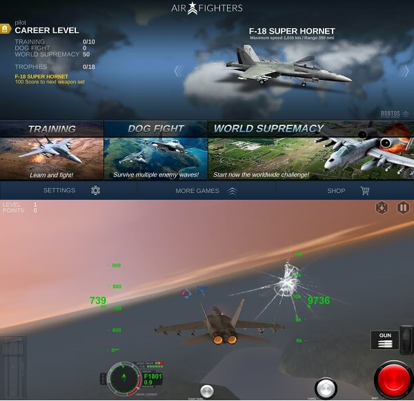 AirFighters - beste jagerflyspill for Android