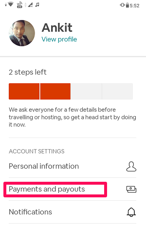 Airbnb-betaling