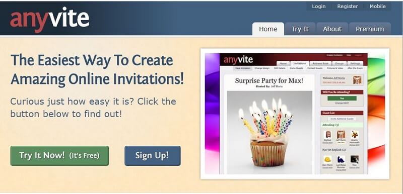 Site Anyvite