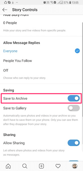 Archivia le storie di Instagram