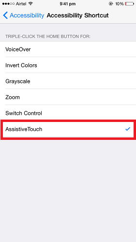 Schakel AssistiveTouch in iPhone in/uit