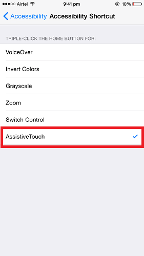 Ενεργοποιήστε/απενεργοποιήστε το AssistiveTouch στο iPhone
