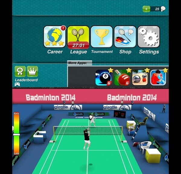 Badmintonová 3D hra
