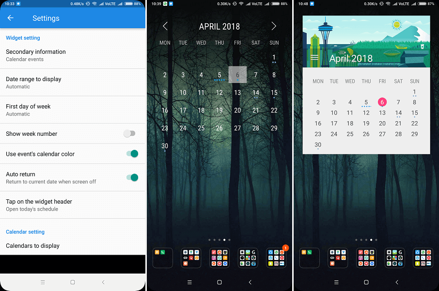 최고의 Android 캘린더 위젯 - 월