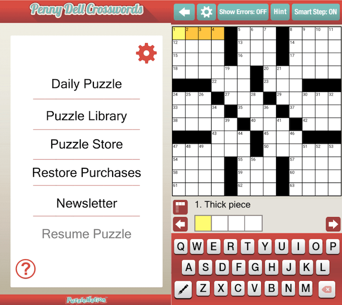 Nejlepší aplikace pro slovní zásobu – Penny Dell Crosswords