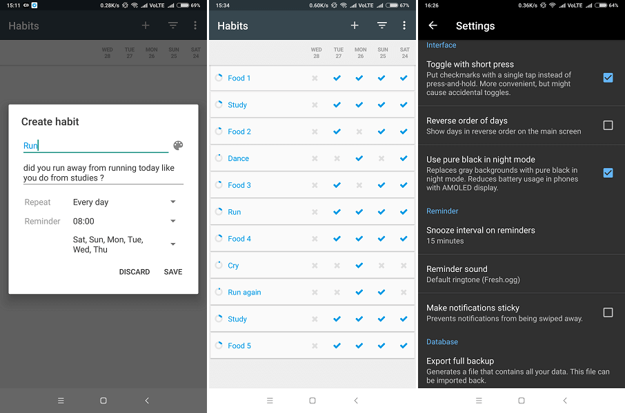 Bedste vane tracker til Android - Loop Habits