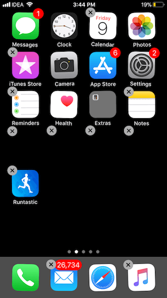 Iconos de aplicaciones en blanco en la pantalla de inicio del iPhone sin jailbreak