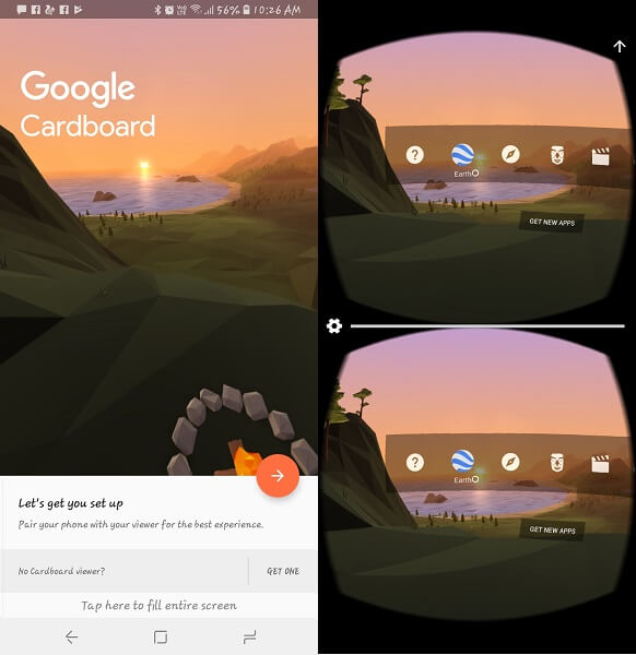 Kartong – virtuell virkelighet-apper