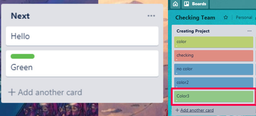 Cambiar el color de la tarjeta en Trello