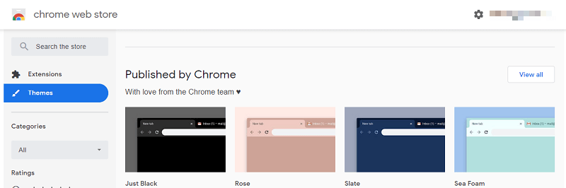 Chrome-tema webbbutik