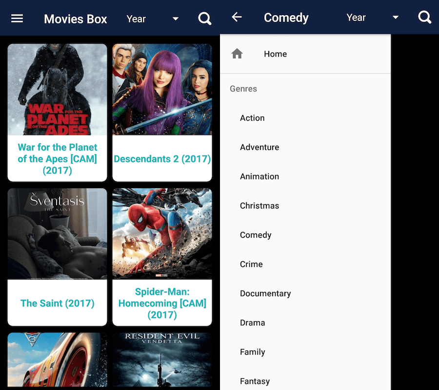 Aplikace Cinemabox