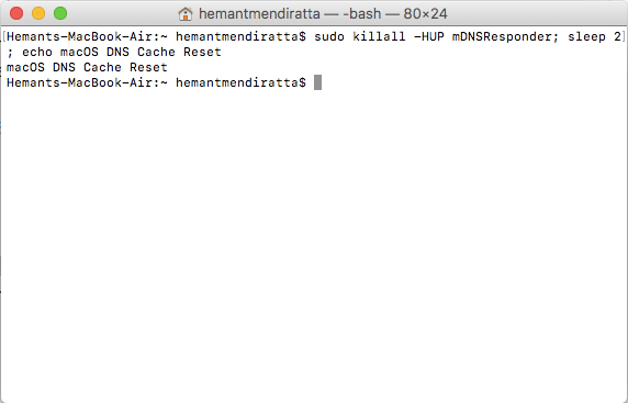 Tøm DNS Cache Mac