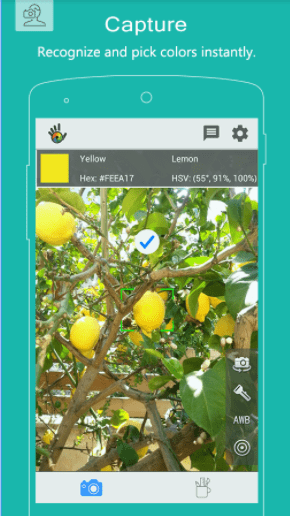 Color Grab Android-App zum Identifizieren von Farben