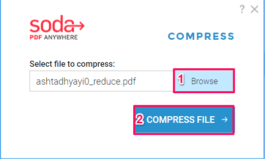 Größe der PDF-Datei komprimieren - Datei auswählen