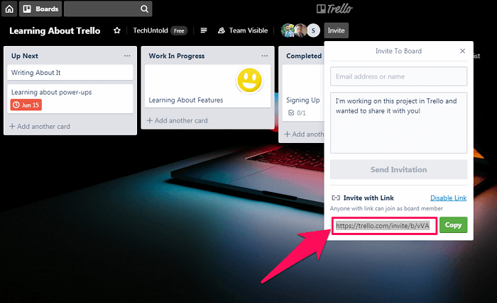 Bjud in folk att gå ombord på Trello