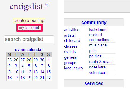 Craigslist mio conto