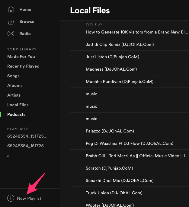 Spotify에서 새 재생 목록 만들기