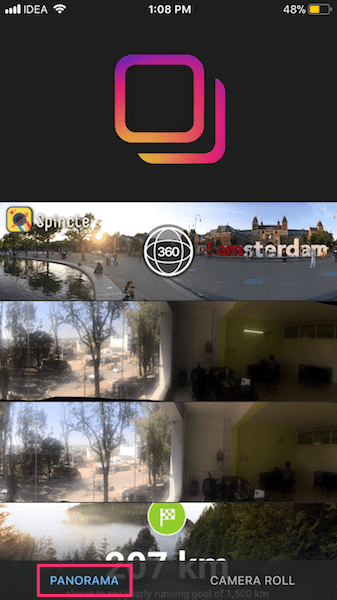 Beskär panorama för Instagram iOS