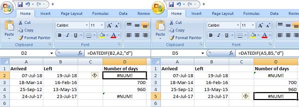 #NUM FEJL i Excel
