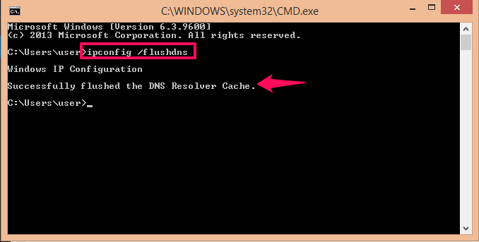 DNS cahce clear ledetekst