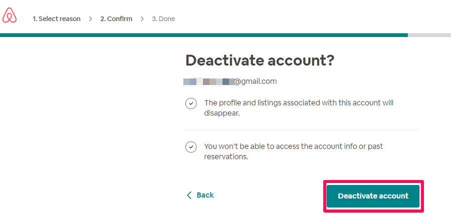 Poista Airbnb-tili käytöstä