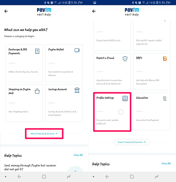 Smazat Paytm účet z mobilu