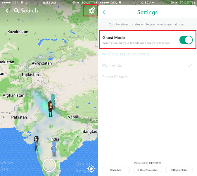 Zakažte Snap Map na Snapchat pro Android a iPhone