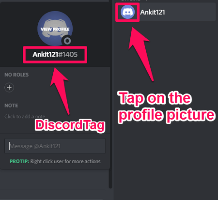 Discord-Tag und Benutzername