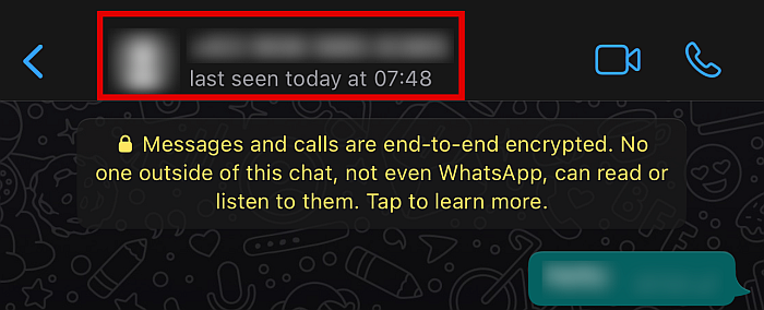 突出顯示聯繫方式的 Whatsapp 聊天線程