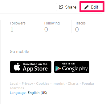 编辑 SoundCloud 配置文件信息