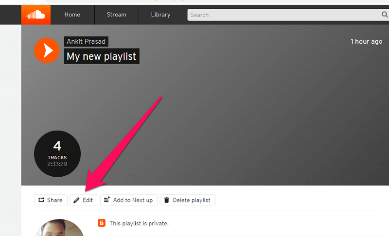 Szerkessze a SoundCloud lejátszási listát