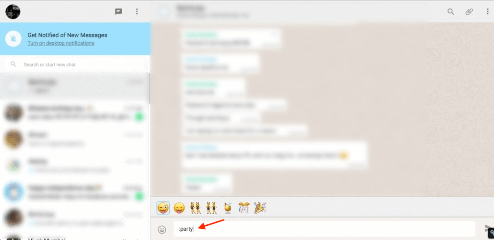 البحث عن Emojis على WhatsApp Desktop و Web