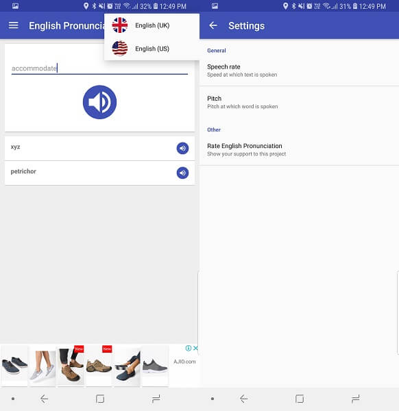 Engelska uttal - perfekt engelskt uttal app
