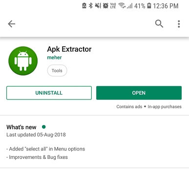 Az APK kibontása Android-eszközről