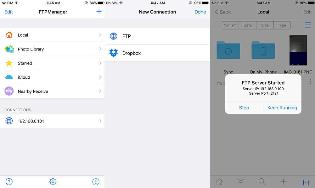 Gestionnaire FTP - Client FTP et serveur FTP iPhone