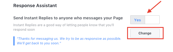 الرد التلقائي على Facebook