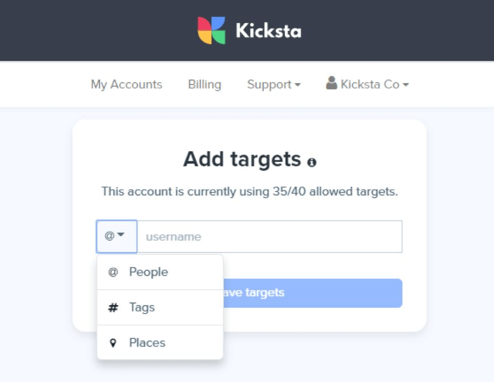 Filtreringsalternativ - Kicksta